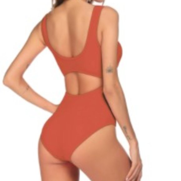 Ekouaer Women's Orange One Piece Swimsuit size XXL NWT - Picture 2 of 11